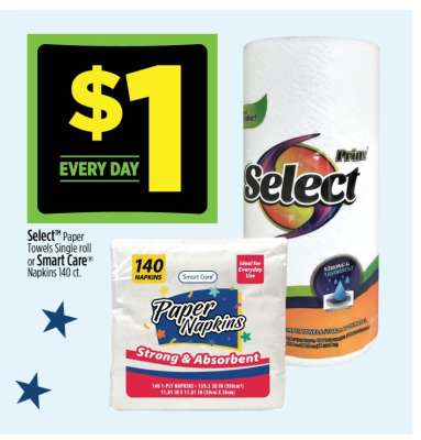 Select™ Paper Towels Single roll or Smart Care™ Napkins 140 ct.