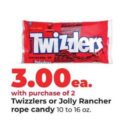 Twizzlers or Jolly Rancher rope candy