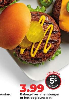 Bakery-fresh hamburger or hot dog buns