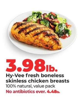 Hy-Vee fresh boneless skinless chicken breasts