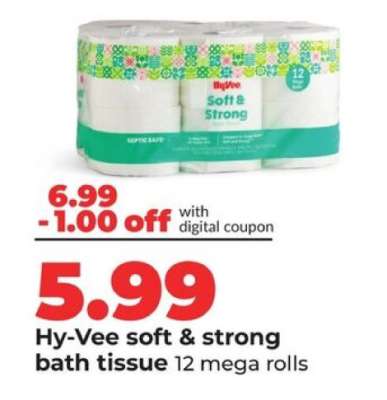 Hy-Vee soft & strong bath tissue