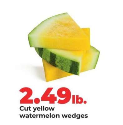 Cut yellow watermelon wedges