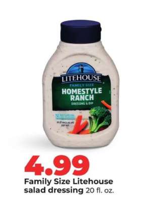 Family Size Litehouse salad dressing