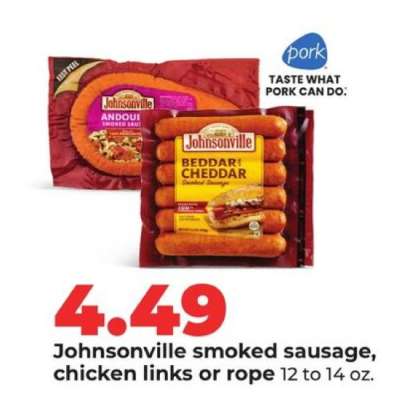 Johnsonville smoked sausage, chicken links or rope