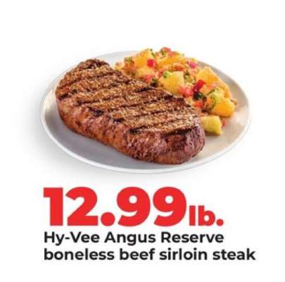 Hy-Vee Angus Reserve boneless beef sirloin steak
