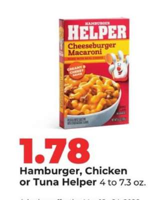 Hamburger, Chicken or Tuna Helper