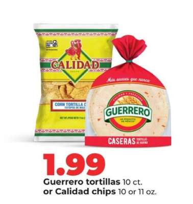 Guerrero tortillas or Calidad chips