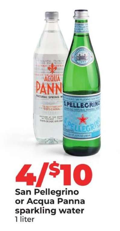 San Pellegrino or Acqua Panna sparkling water