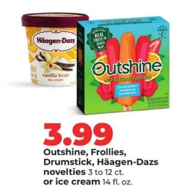 Outshine, Frollies, Drumstick, Häagen-Dazs novelties or ice cream