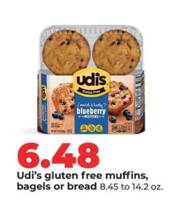 Udi's gluten free muffins, bagels or bread
