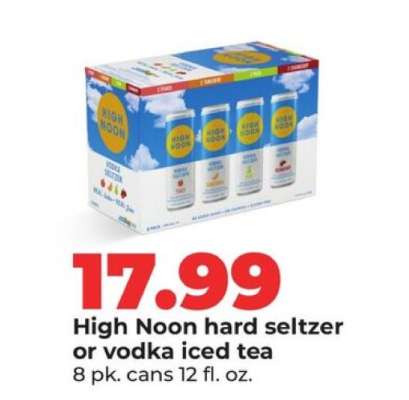 High Noon hard seltzer or vodka iced tea