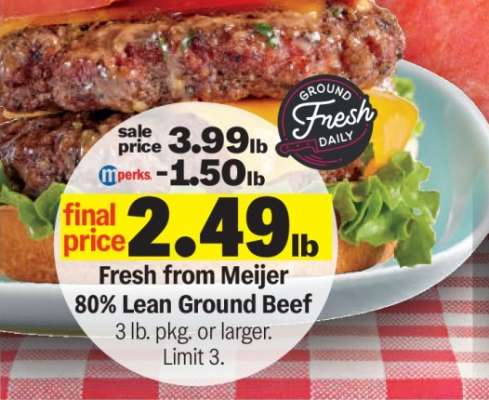 Fresh from Meijer 80% Lean Ground Beef*