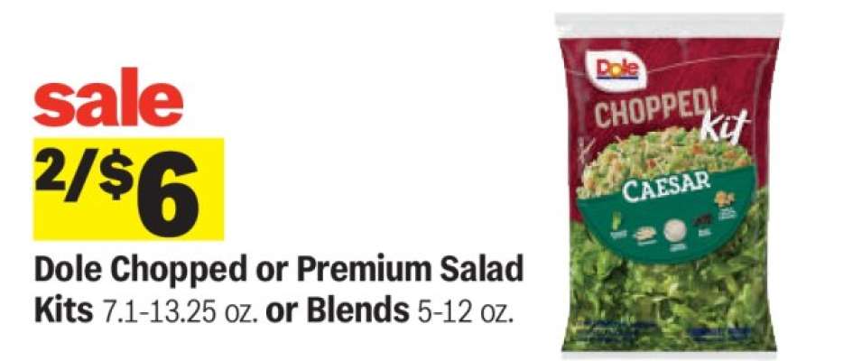 Dole Chopped or Premium Salad Kits