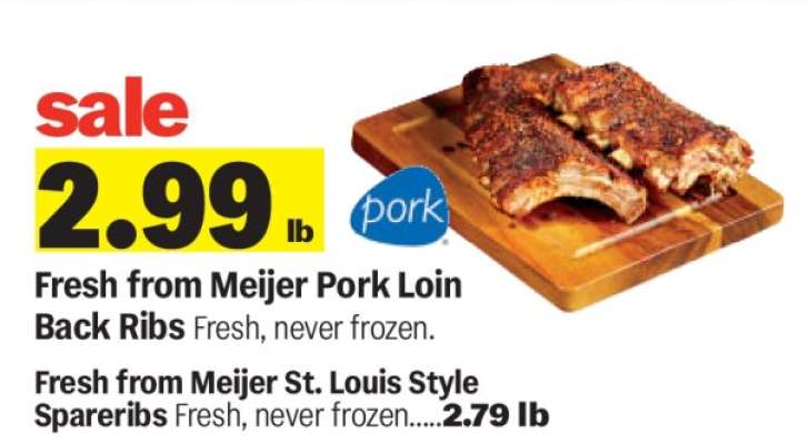 Fresh from Meijer Pork Loin Back Ribs