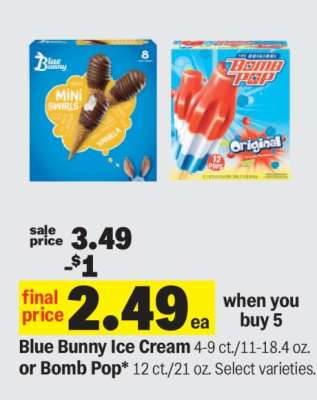 Blue Bunny Ice Cream or Bomb Pop