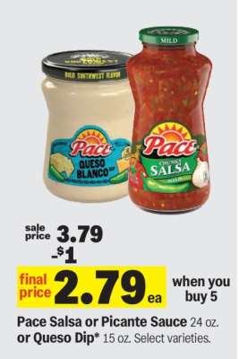 Pace Salsa or Picante Sauce or Queso Dip