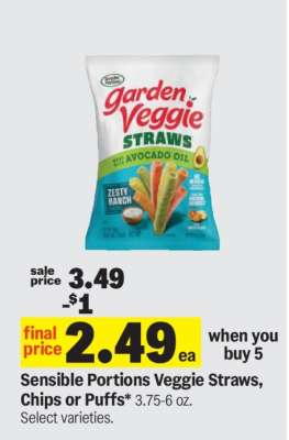 Sensible Portions Veggie Straws, Chips or Puffs