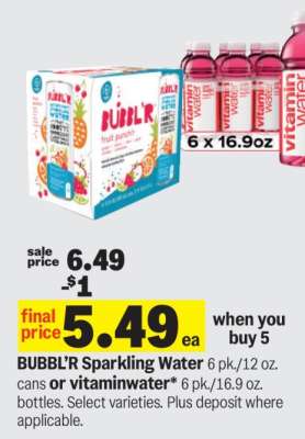 BUBBL'R Sparkling Water or vitaminwater