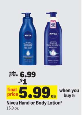 Nivea Hand or Body Lotion