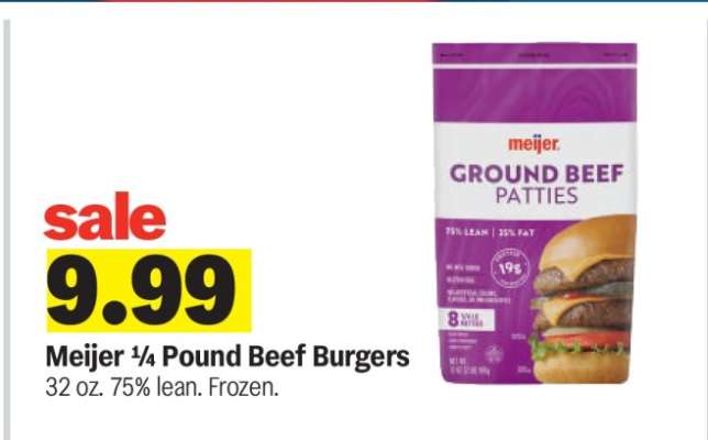 Meijer ¼ Pound Beef Burgers
