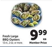 Fresh Large BBQ Oysters