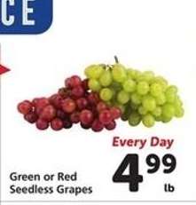 Green or Red Seedless Grapes