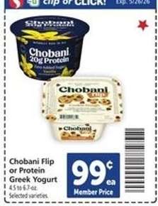 Chobani Flip or Protein Greek Yogurt