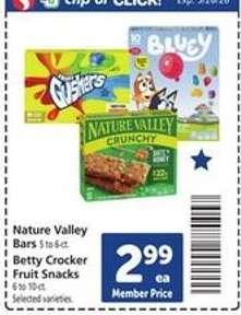 Nature Valley Bars / Betty Crocker Fruit Snacks