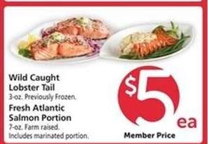 Wild Caught Lobster Tail / Fresh Atlantic Salmon Portion