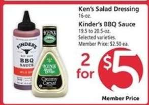 Ken's Salad Dressing & Kinder's BBQ Sauce