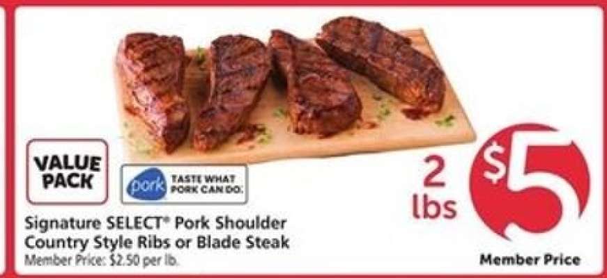 Signature SELECT Pork Shoulder Country Style Ribs or Blade Steak