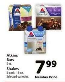 Atkins Bars/Shakes