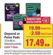 Depend or Poise Pads