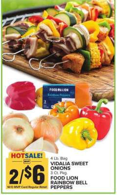 VIDALIA SWEET ONIONS / FOOD LION RAINBOW BELL PEPPERS