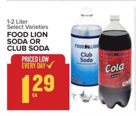 FOOD LION SODA OR CLUB SODA