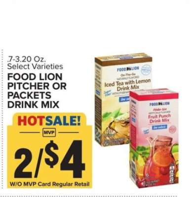 FOOD LION PITCHER OR PACKETS DRINK MIX