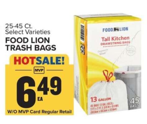FOOD LION TRASH BAGS