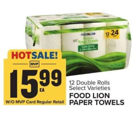 FOOD LION PAPER TOWELS