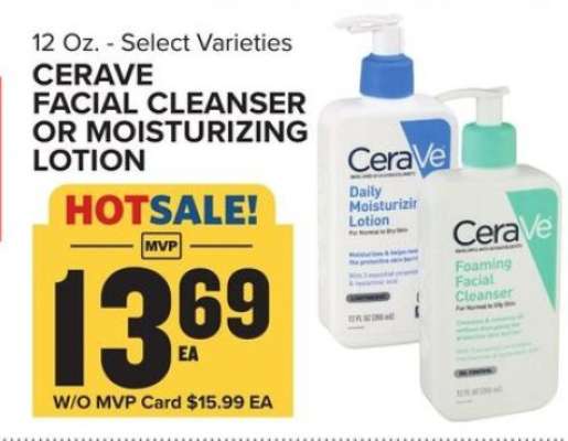 CeraVe Facial Cleanser or Moisturizing Lotion