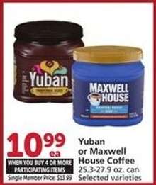 Yuban or Maxwell House Coffee