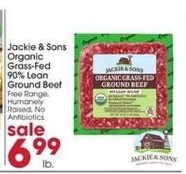 Jackie & Sons Organic Grass-Fed 90% Lean Ground Beef
