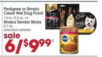 Pedigree or Simply Cesar Wet Dog Food