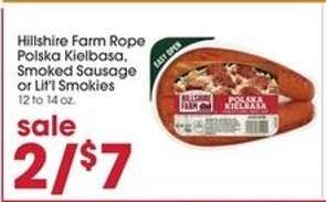 Hillshire Farm Rope Polska Kielbasa, Smoked Sausage or Lit'l Smokies