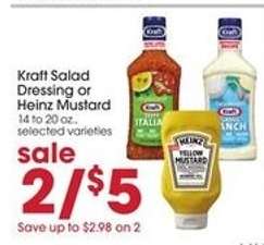 Kraft Salad Dressing or Heinz Mustard
