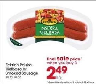 Eckrich Polska Kielbasa or Smoked Sausage