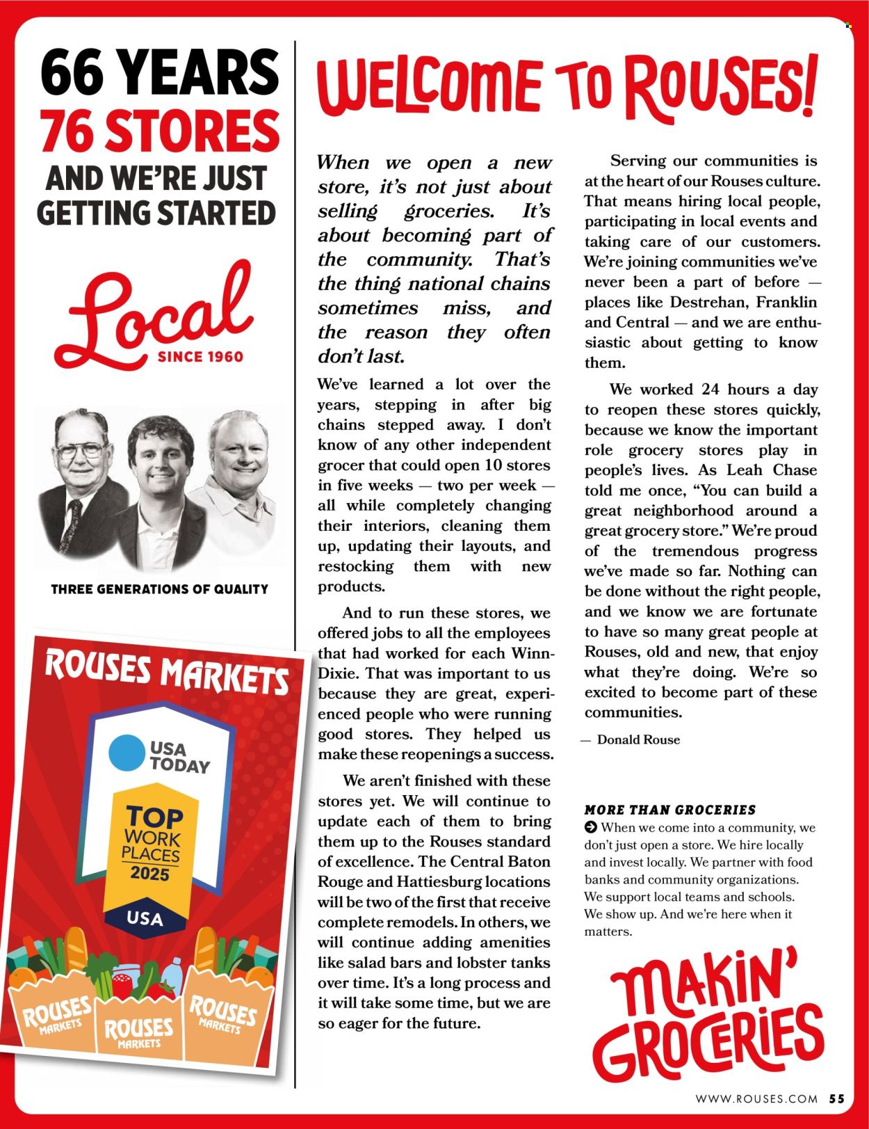 Rouses Markets ad. Page 57