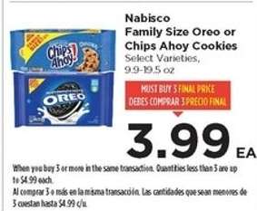 Nabisco Family Size Oreo or Chips Ahoy! Cookies*