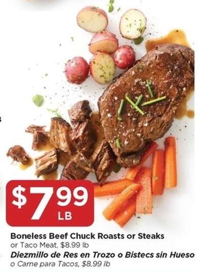 Boneless Beef Chuck Roasts or Steaks