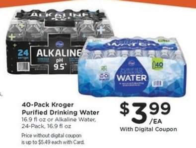 40-Pack Kroger Purified Drinking Water