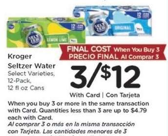 Kroger Seltzer Water